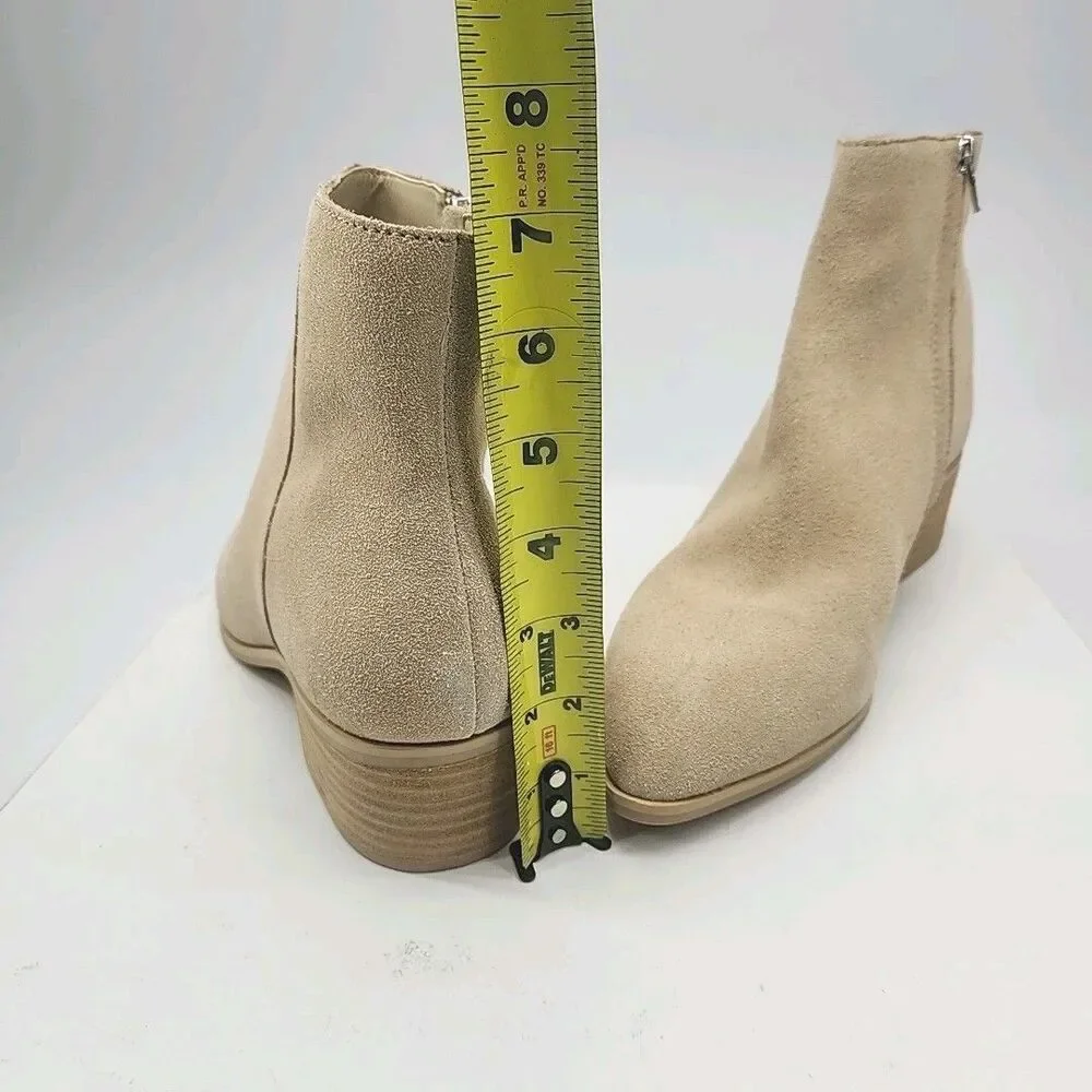 Dolce Vita Avie Ankle Boots Women Size 11 Beige Dune Suede Leather 2